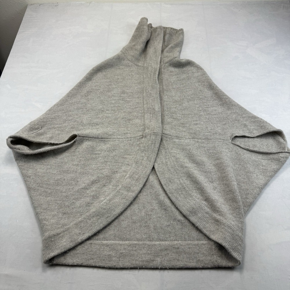 Ann Taylor LOFT Women's Small Gray Knit Open Front Cocoon Cardigan Sweater